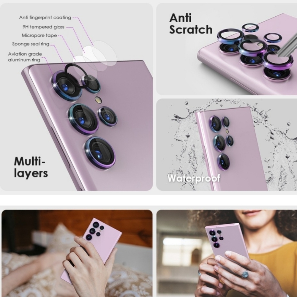 Camera lens protector for Galaxy S23 Galaxy S23+ Galaxy S23 Ultra lens protector - Picture 4 of 6
